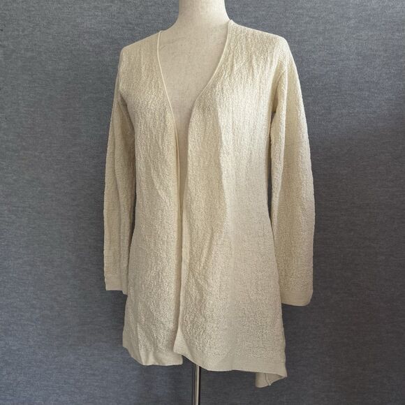 QINTI Baby Alpaca Duster Size S Cream Longline Cardigan Sweater Cozy Hygge Peru - Picture 3 of 9